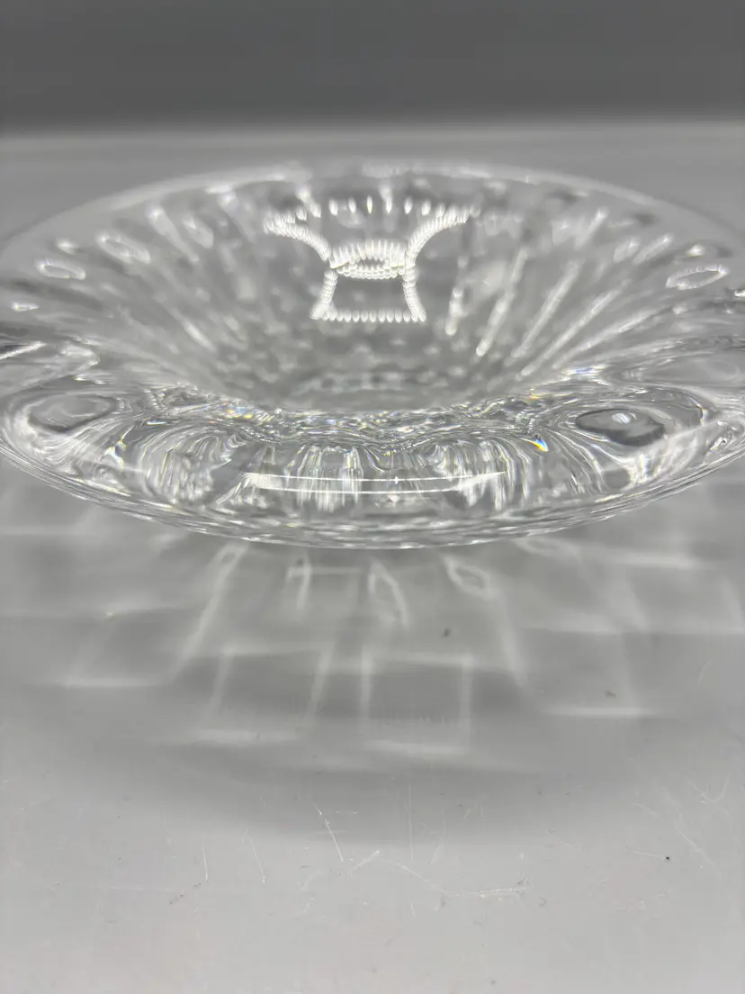 Murano controlled bubble clear dish or ashtray