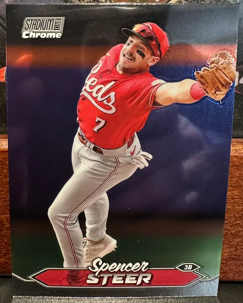 Spencer Steer 2024 Stadium Club Chrome 76 Cincinnati Reds