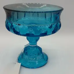Stunning Horizon Blue Indiana Glass Compote