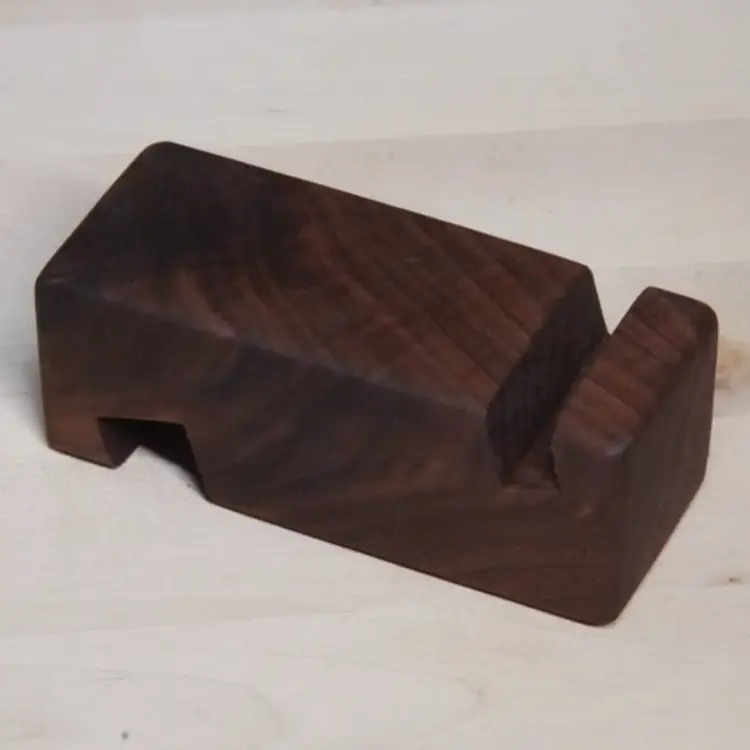 Walnut cell phone stand