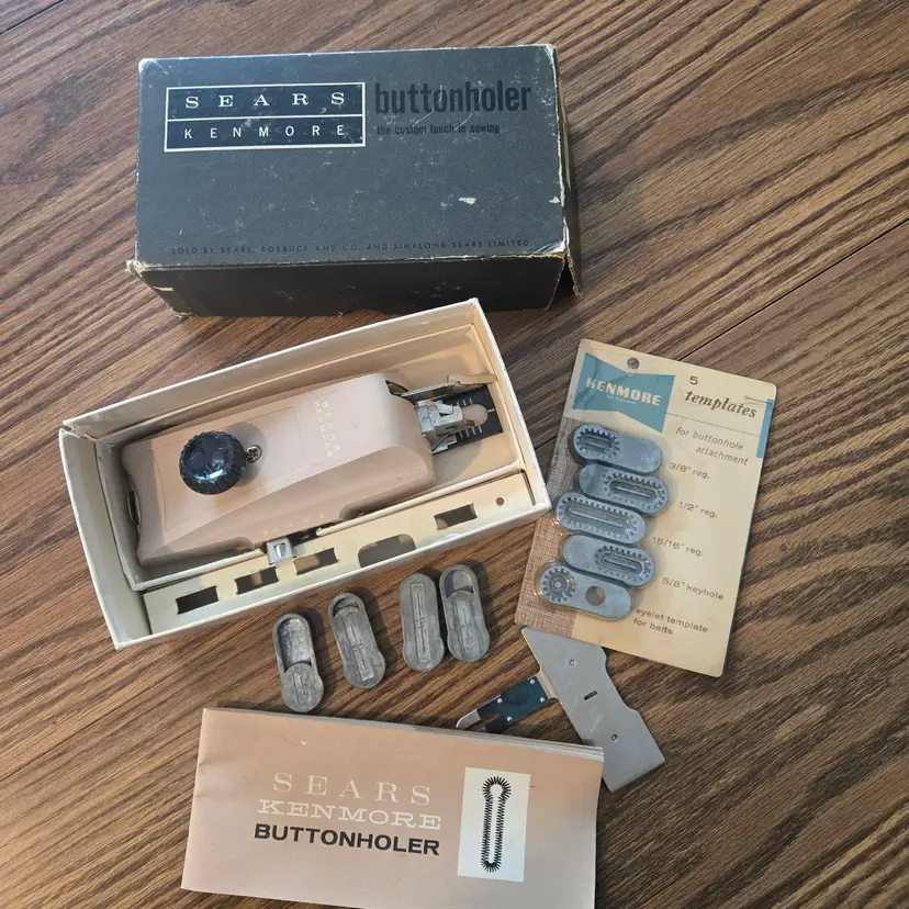 Sears Kenmore Buttonhole Attachment Tool, Instructions, Templates, #2060773