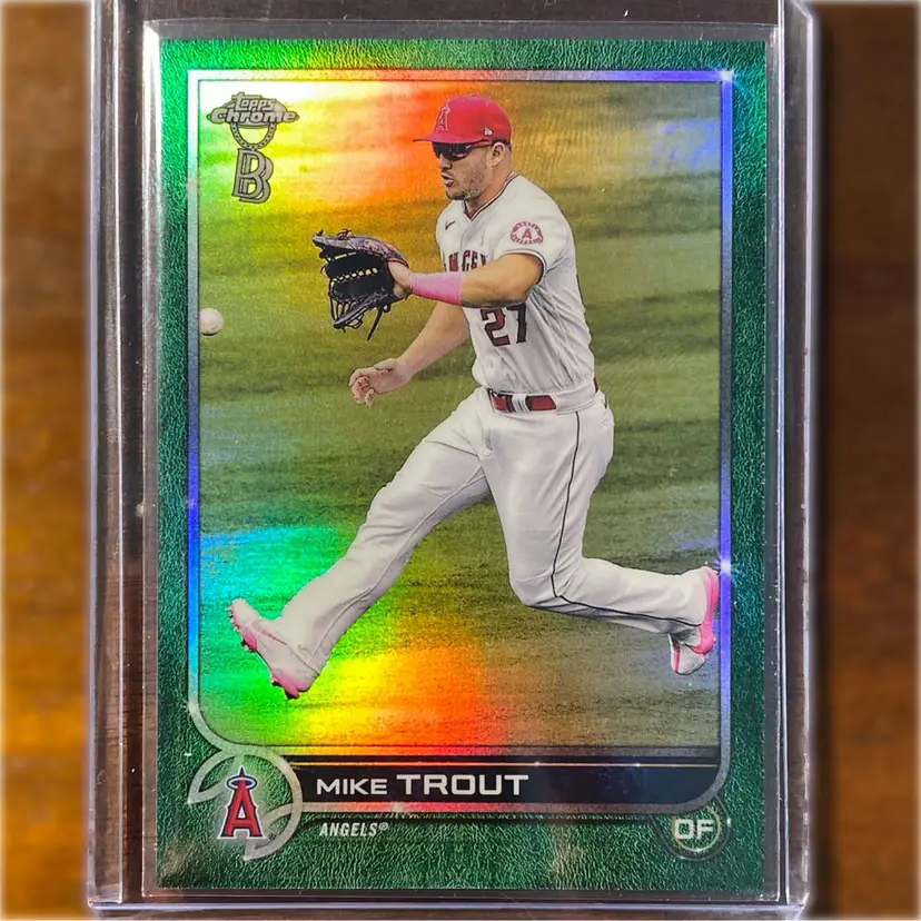 2022 Topps Chrome Ben Baller Mike Trout Green 76/99