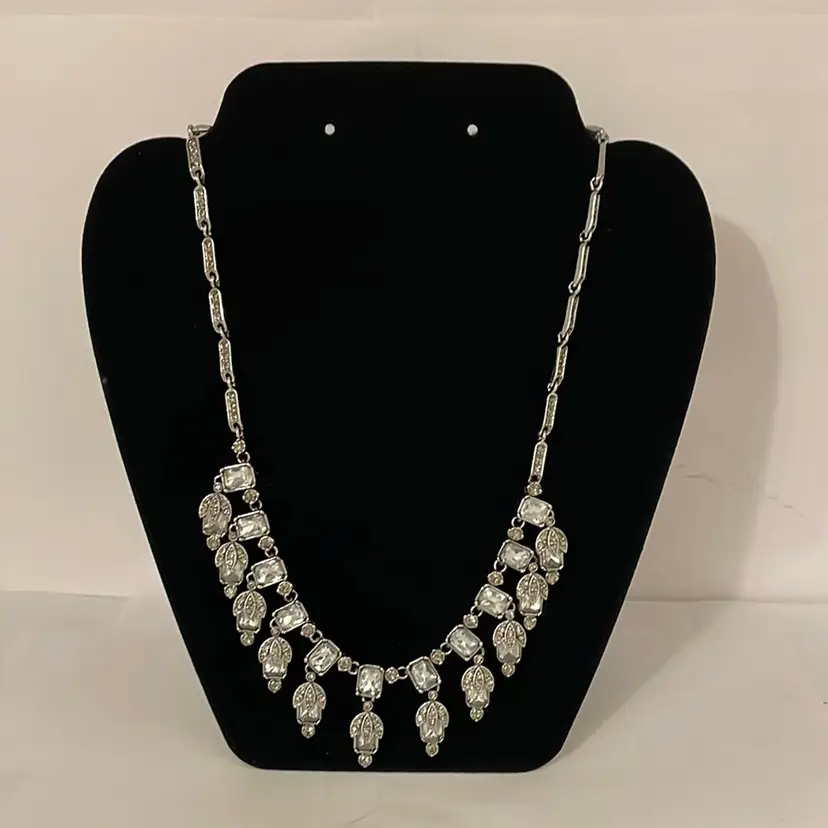 #544 VTG Silver Rhinestone Necklace