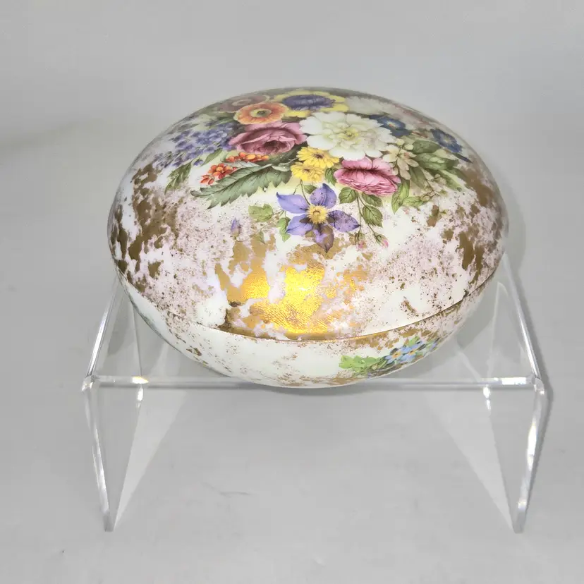 65  Powder Box Trinket Dish Bavarian Italian Handpainted Marked