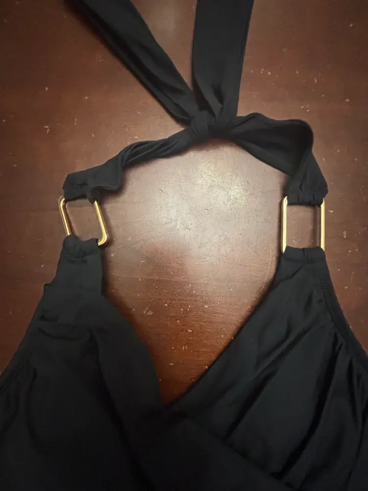 Spanx Shape wear To Swim In Size 8 Black With Gold Hardware BNWT Slimming