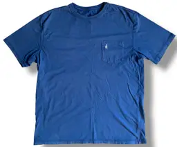 Johnnie-O Blue Pocket T-Shirt Short Sleeve 100% Cotton Men’s Large Blue Wake