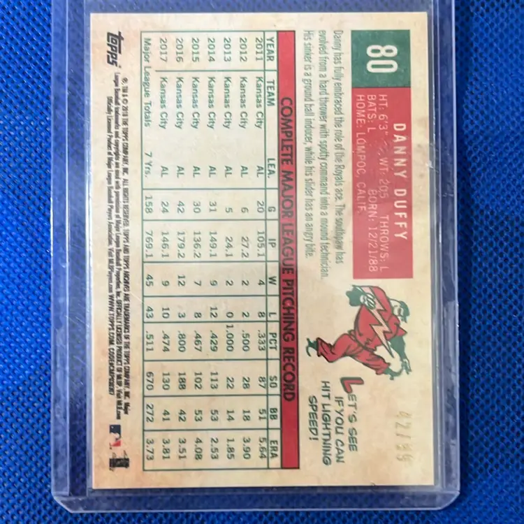 2018 Topps Archives Danny Duffy 80 Silver Parallel 42/99