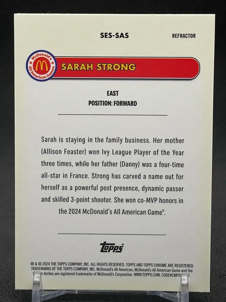 2024 Topps Chrome McDonald's All American - Major Star Sarah Strong #SES-SAS