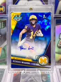 Roman Wilson 2023 Bowman U Chrome 1st AUTO Autograph Blue Sapphire SP Michigan Wolverines