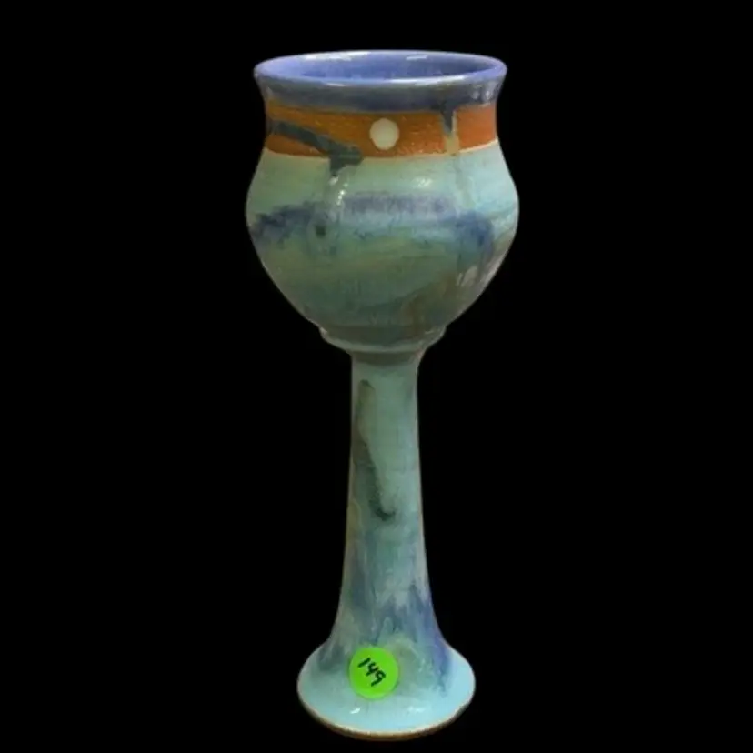 094. Mahon Studio Pottery Goblet 9.25” Tall