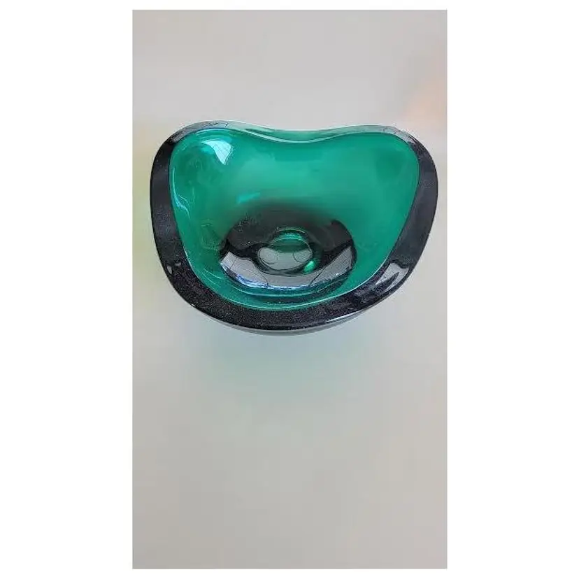 ART GLASS GREEN MID- CENTURY .