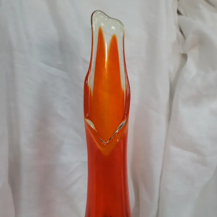 MCM Viking Epic Persimmon, Amberina Swung Glass Vase