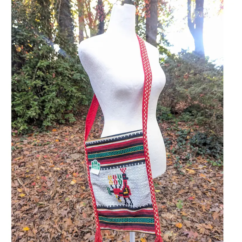 Vintage Handmade Boho Fabric Bag Made from  Alpujarra rugs by Alvarez