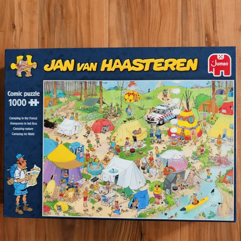 Jan Van Haasteren Camping in the Forest 1000 Pc Puzzle 26.8"x 19.3" Complete