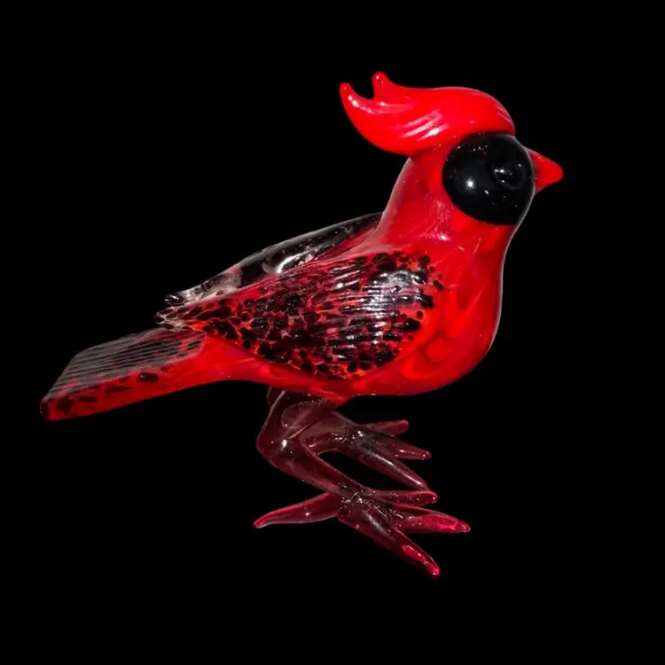 Fitz And Floyd Glass Menagerie Cardinal Hand Blown Glass Art In Box