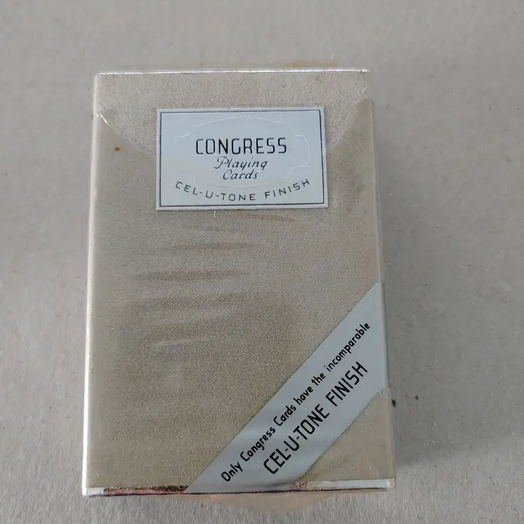 Unopened Deck of Playing Cards. Asian inspired. Flowers on yellow vase. Congress. Dimension 2.5 x 3.5.