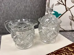 Antique Pillow and Sunburst Sugar and Creamer