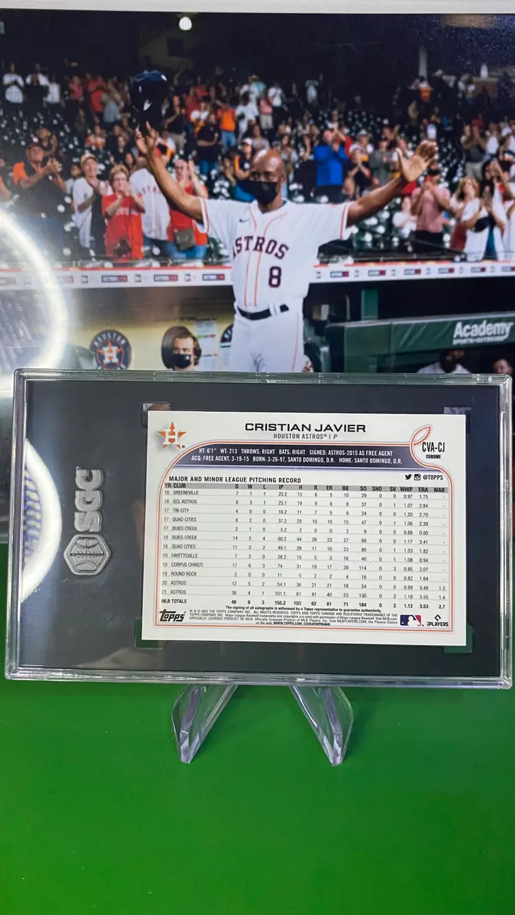 2022 Topps Chrome Christian Javier Auto SGC 9