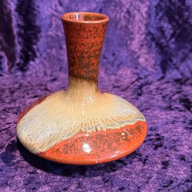 Mid-Century Studio Pottery Drip Glaze Vase
