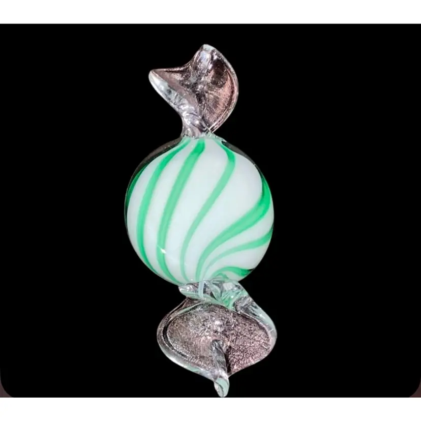 #08- Vintage 1980's /90's  Unknown Artist Art Glass Candy  As Pictured