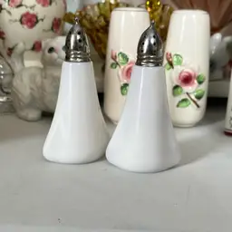Milk Glass Salt And Pepper Shakers.