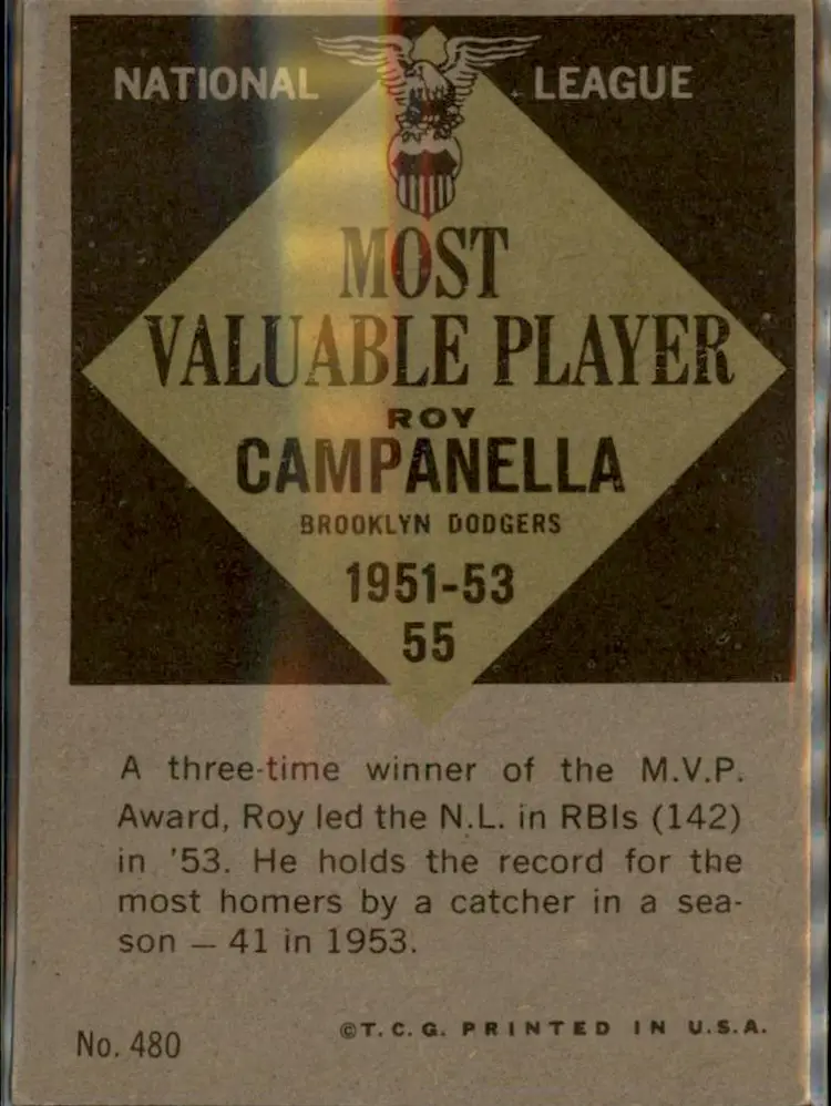 1961 Topps #480 Roy Campanella - ( ) - Brooklyn Dodgers