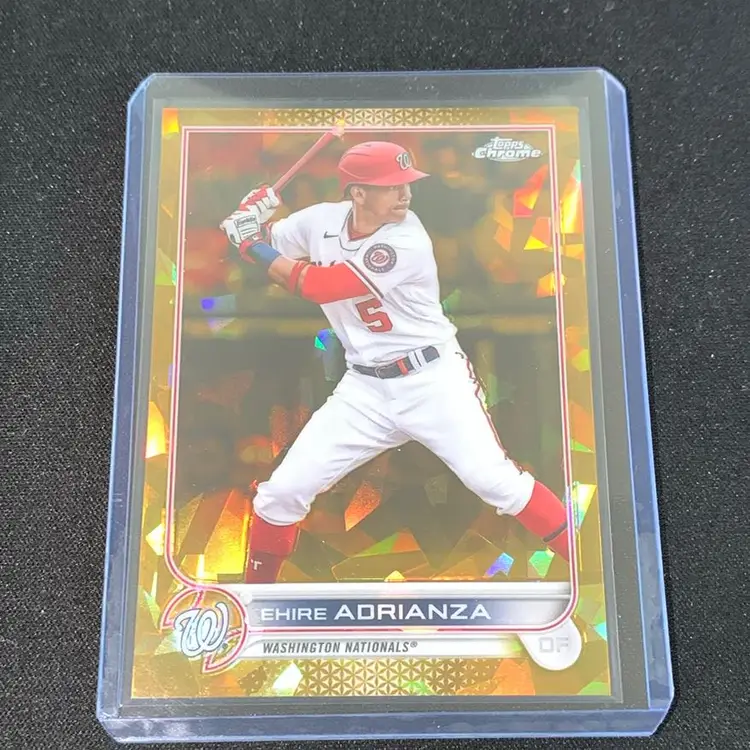 2022 Topps Chrome Sapphire Ehire Adrianza Gold /50 Washington Nationals