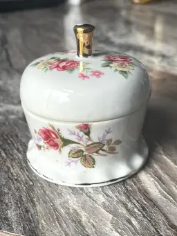 Vintage Ceramic Postage Stamp Holder Trinket Box