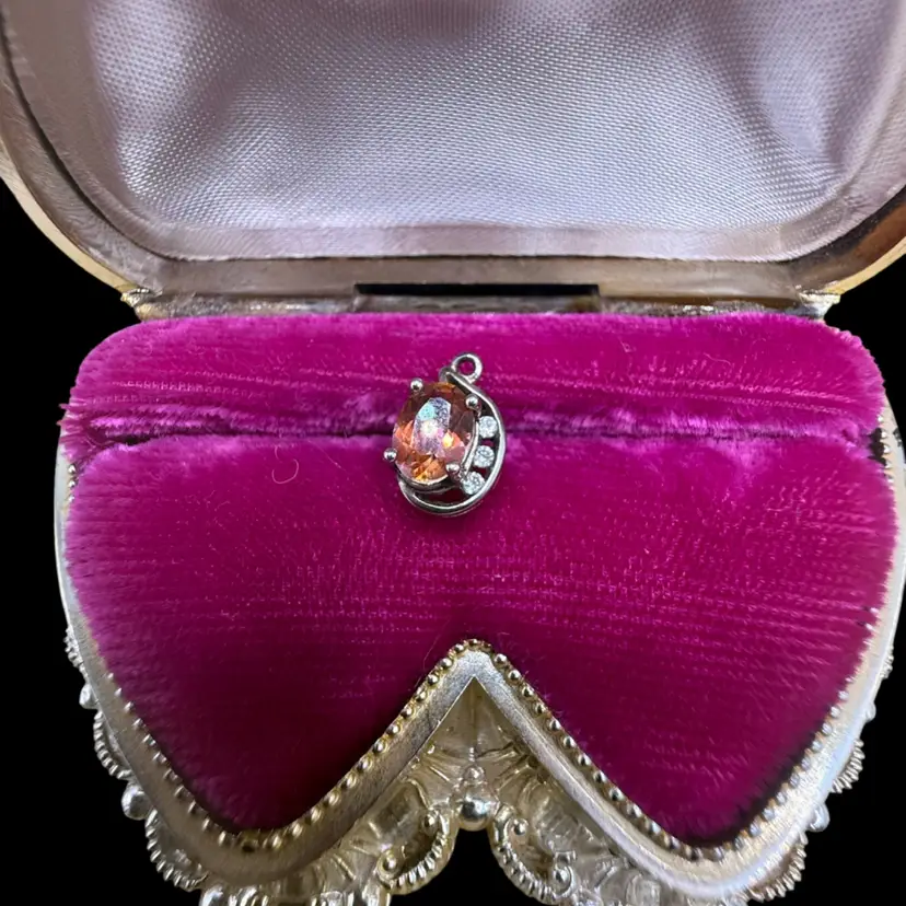 Sterling Silver Fire Topaz Pendent