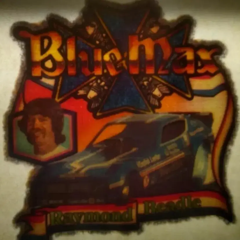 Blue Max Raymond Beadle Screamin Glitter Iron-On Transfer Decal Donruss 1970s