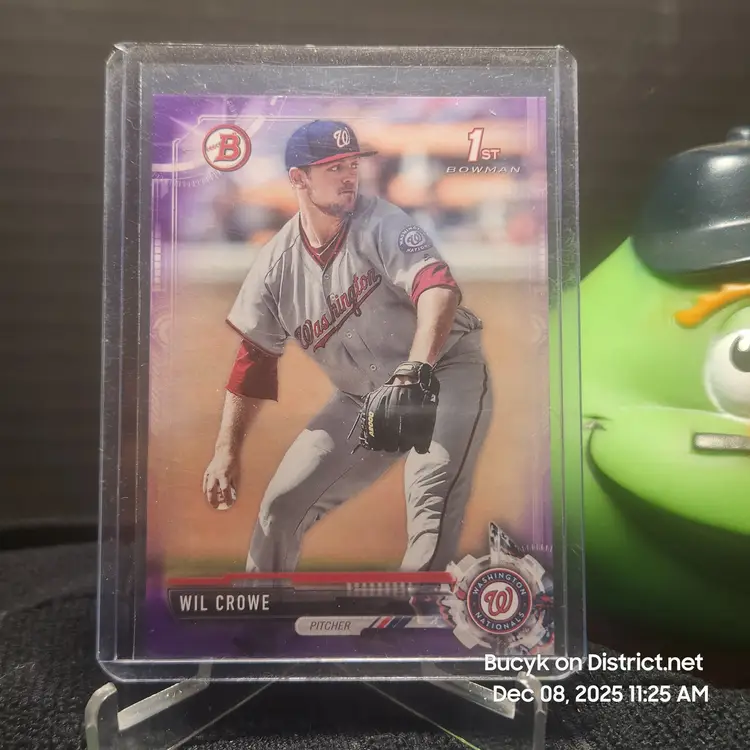 2017 Bowman Draft Purple - Wil Crowe Washington Nationals 85/250