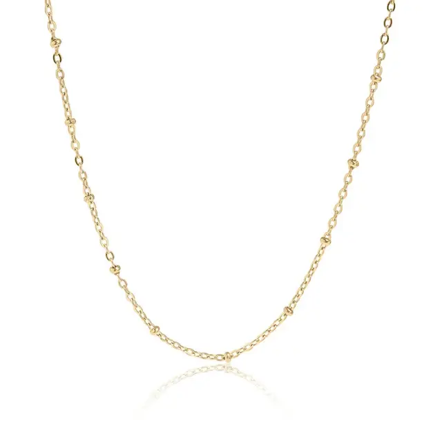 18K Gold PVD Stainless Steel Satellite Chain Necklace #114