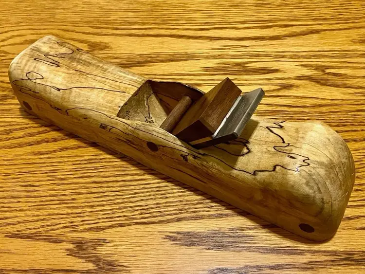 Wooden Smoothing Plane and Hock Blade Set