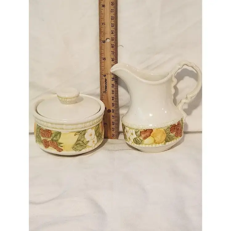 Vintage Floral Creamer and Sugar Set