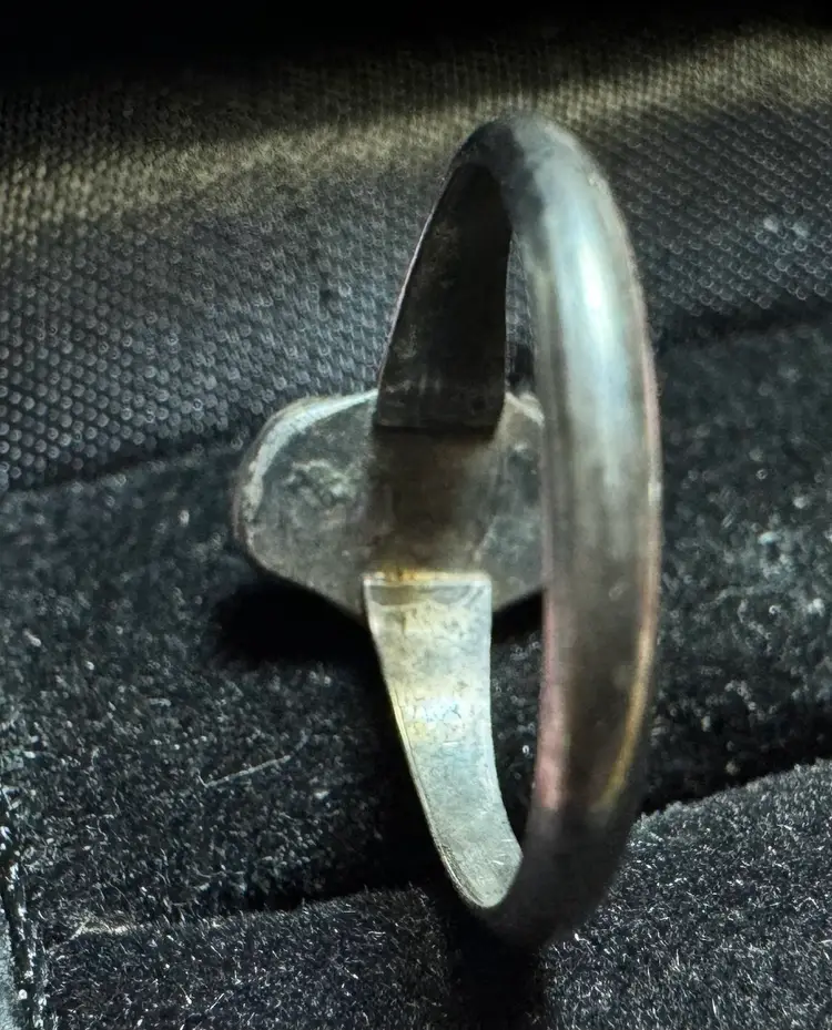 Sterling Coral + Turquoise Sz 5.5 Ring