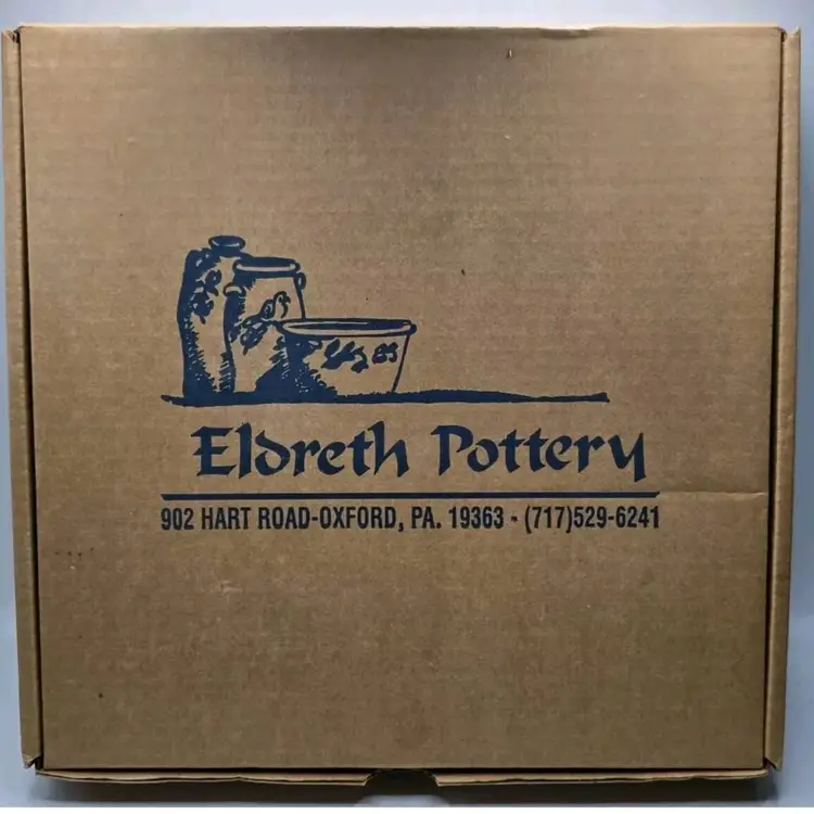 1993 Eldreth Pottery Lancaster Co. Blue Bird Design 11" Plate • NOS • Box/Signed