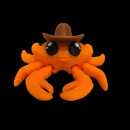3D Printed Mini Cowboy Crab Fidget 2 1/2 X 2 1/4