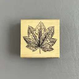 Craft Smart 2”x2” Autumn Fall Maple Leaf Wood Mounted Rubber Stamp 276870