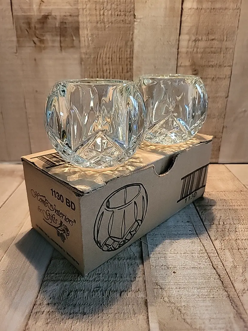 Home interiors NOS Candle Holders thick glass votive