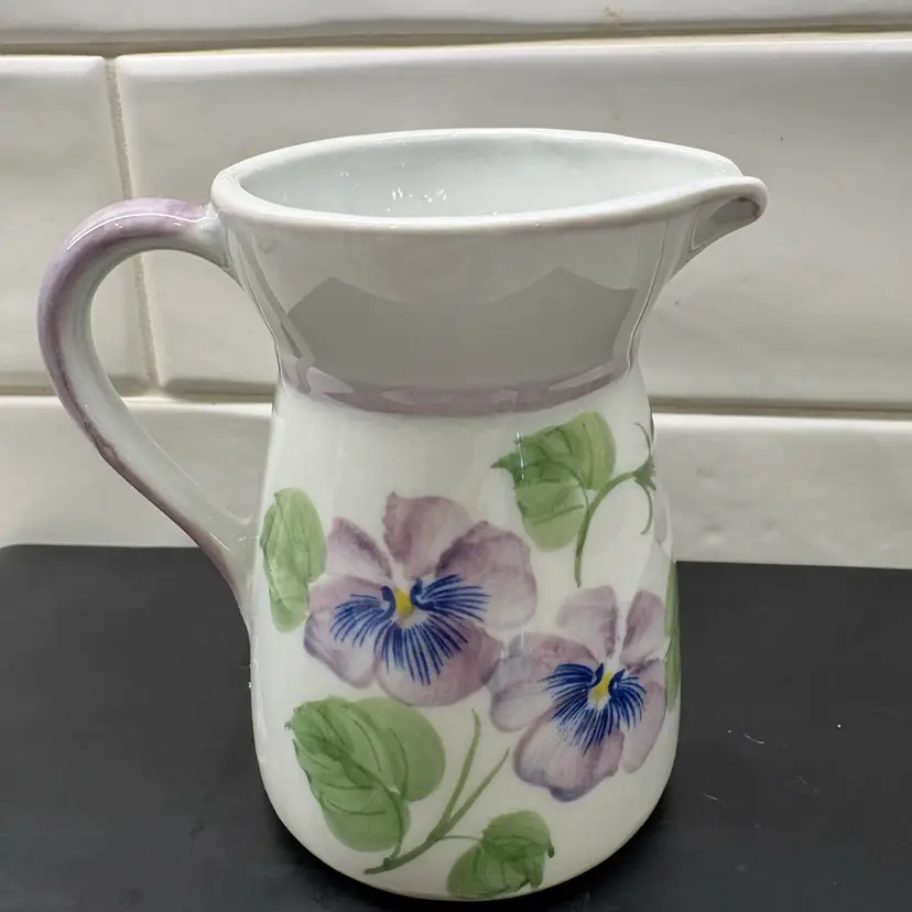 Vintage Purple Pansy Creamer by Andrea by Sadek Design