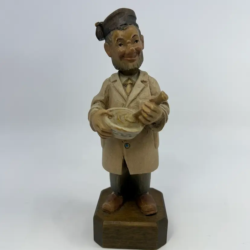 Brienz Switzerland Folk Art Wooden Hand Carved Pharmacist Figurine