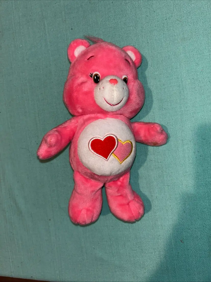 Care Bear Love-a-Lot Hearts Plush 6” 2015 Stuffed Animal Pink, SOFT