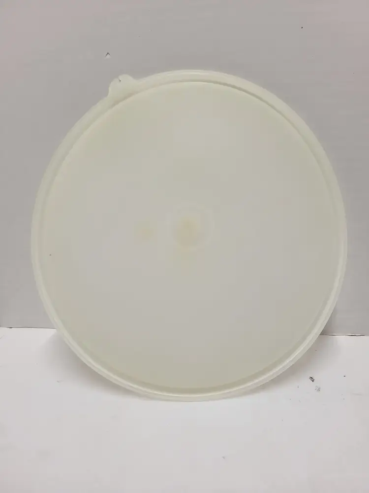 Vintage Tupperware #230-19 Sheer REPLACEMENT LID ONLY 9"  Fitter 8.5" Discolored