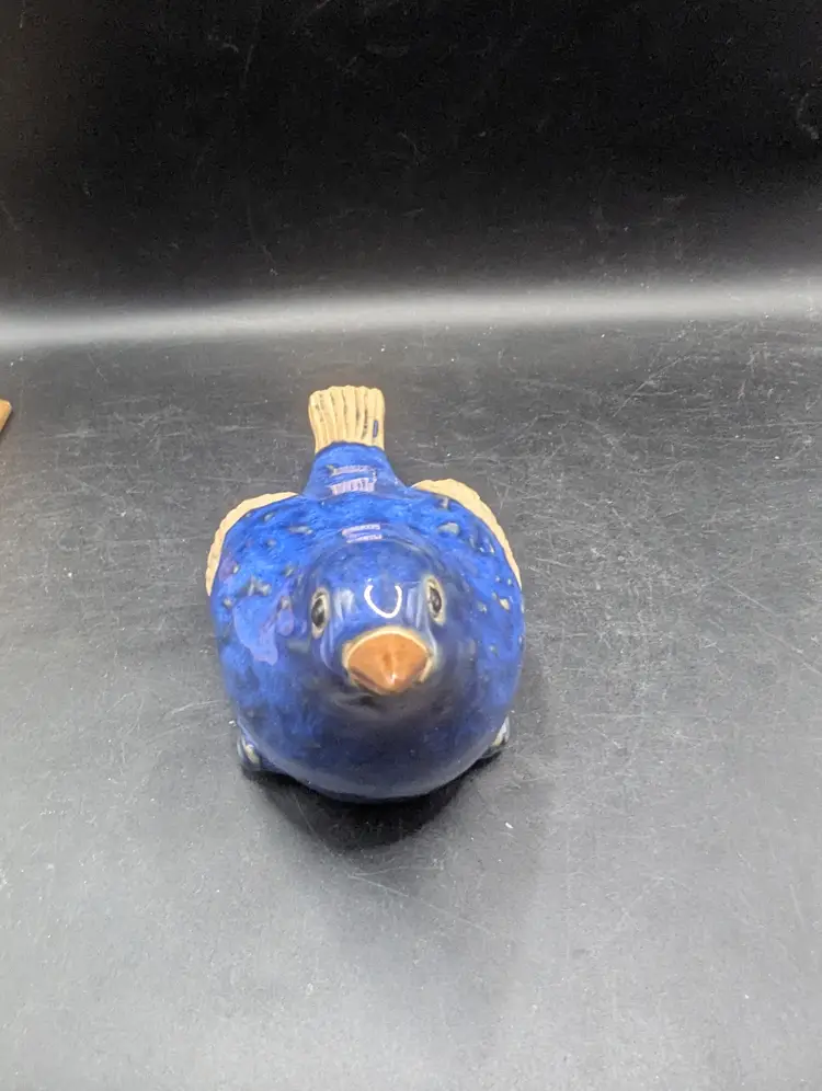 Ceramic Pottery Blue Bird Unknown Maker.