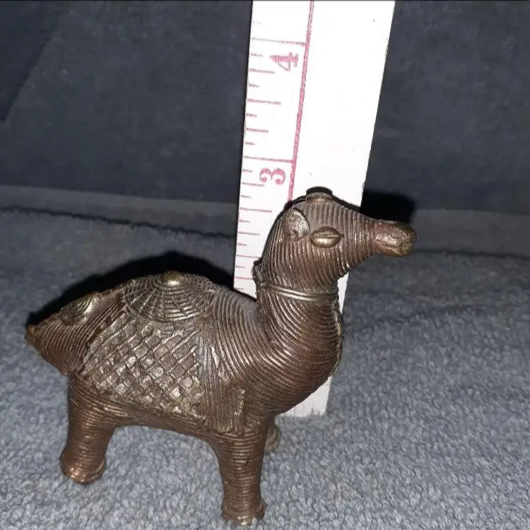 Antique Dhokra Ornate Camel Brass figurine 1920s