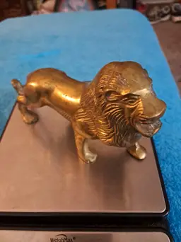 Brass Roaring Lion Figure