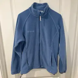 Columbia Sportswear Company Women's Blue Fleece Jacket Full Zip Size S front pockets