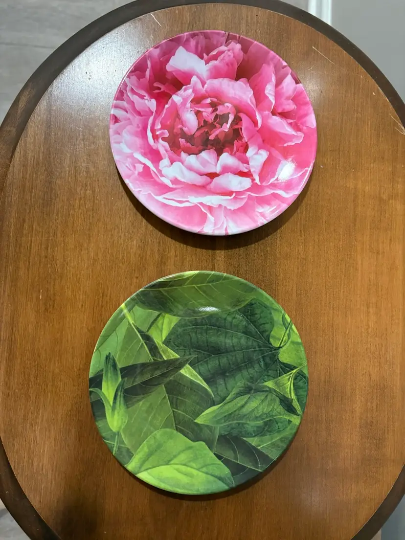 Kate Spade NY MELAMINE Floral Coaster Plates Set of 2