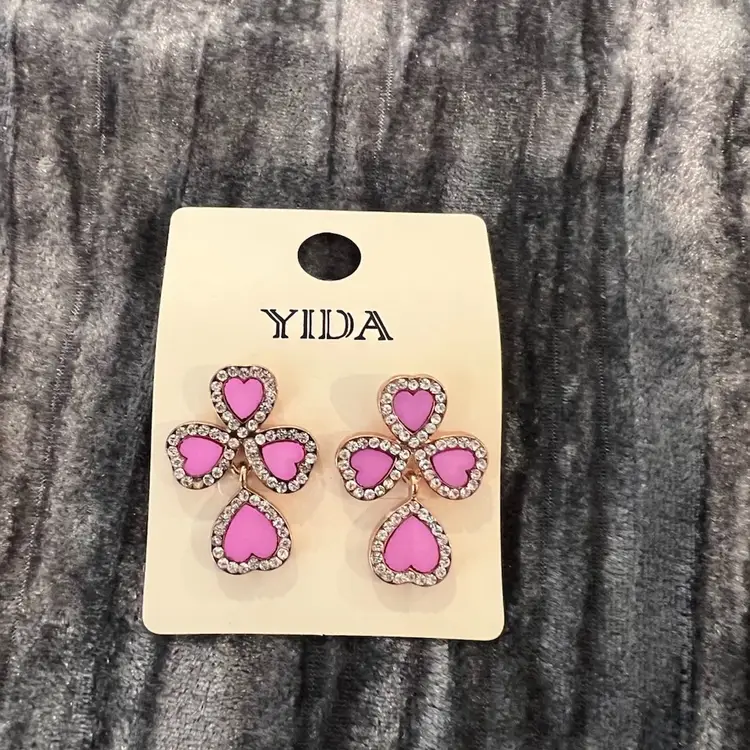 Pink Clover Earrings