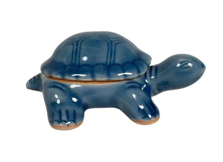 Siam Celadon Blue Turtle Lidded Trinket Dish Thailand
